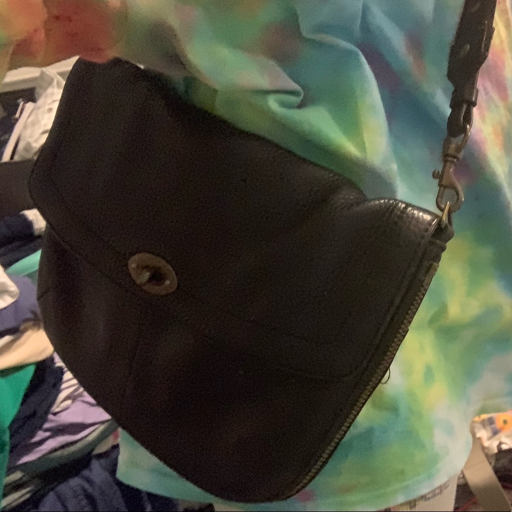 Black leather Jcrew side/ shoulder bag